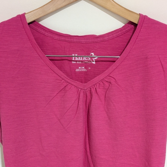 Women's Hanes Pink Short Sleeve Tee - Picture 13 of 16